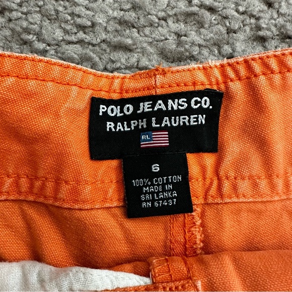 Polo Jeans Co Ralph Lauren Orange Short Womens 6 - Picture 5 of 10